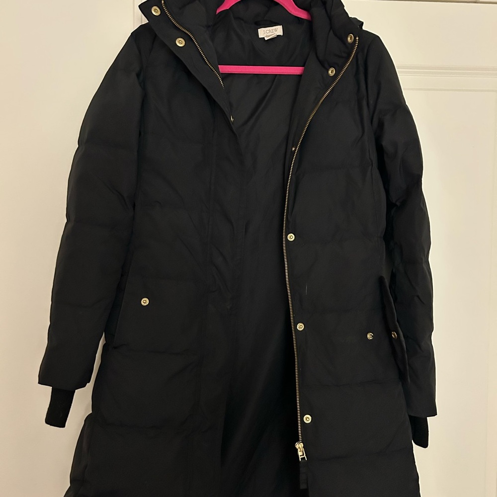 Black Hooded Puffer Coat